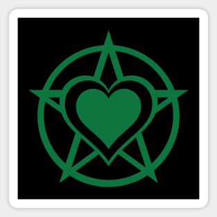 Green Pagan Heart Cheeky Witch® Magnet